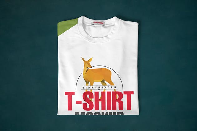7组圆领时尚印花T恤服装设计样机 7 Round Neck T-Shirt Mockups插图(8)