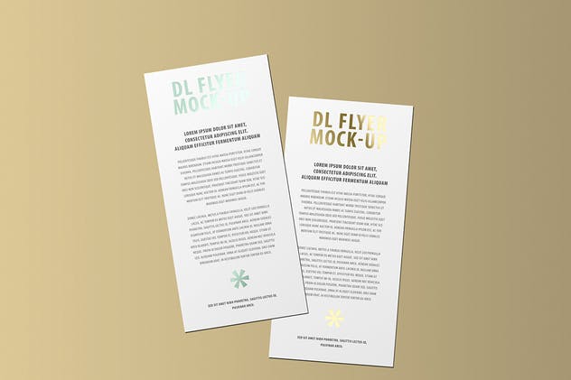 对折页烫金传单样机 DL Flyer Mock-Up / Foil Stamping Edition插图(3)