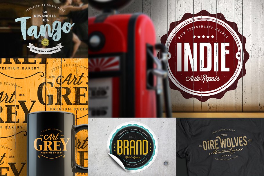 创意复古品牌标志英文Logo模板 Retro Logo Templates V.05插图(2)