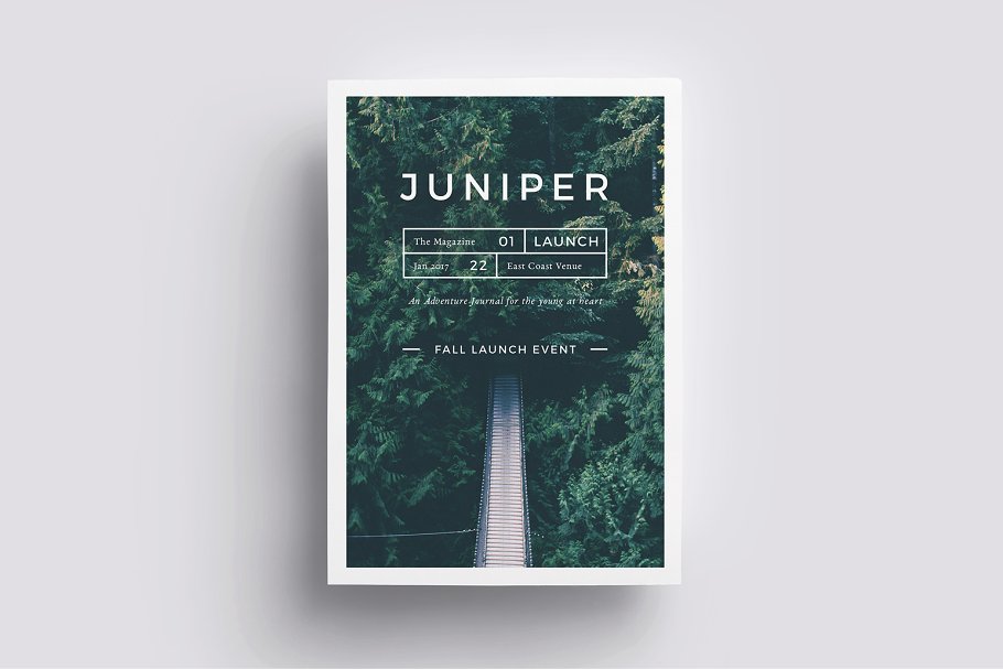 高端大雅设计风格海报传单PSD模板 J U N I P E R  Flyer Template插图(3)