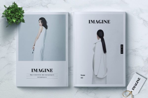 24页时尚服饰杂志设计INDD模板 IMAGINE – Fashion Magazine