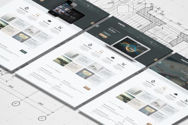 A4传单印刷效果图等距网格样机模板 Isometric A4 Paper Mockup