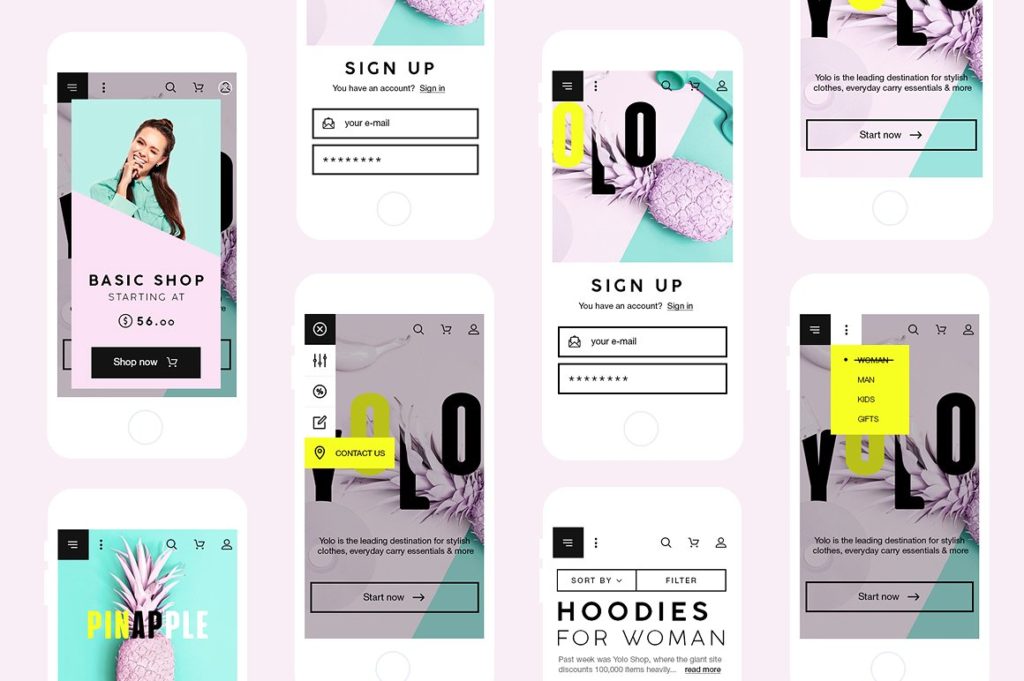 时尚糖果色UI Kit模版打包下载[psd]插图(1)