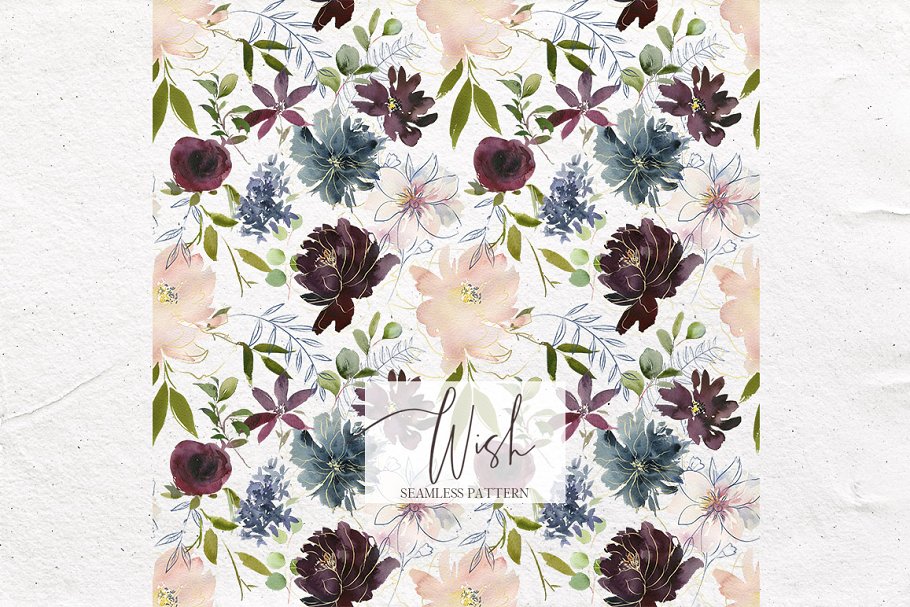 极力推荐：色彩丰富水彩花卉素材包 Wish Bordo Blue Watercolor Flowers [2.05GB]插图(10)