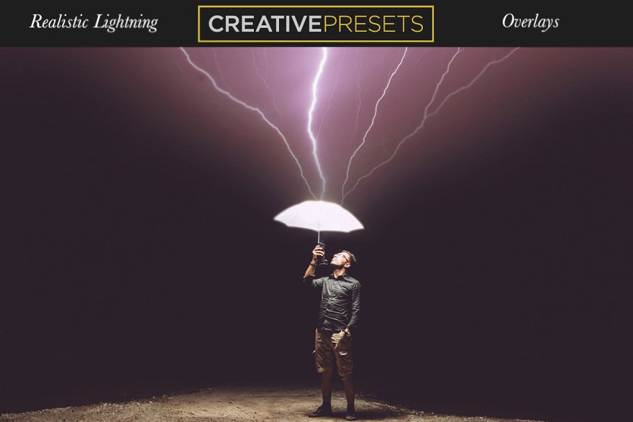 逼真雷电闪电叠层背景 Realistic Lightning Overlays插图(3)