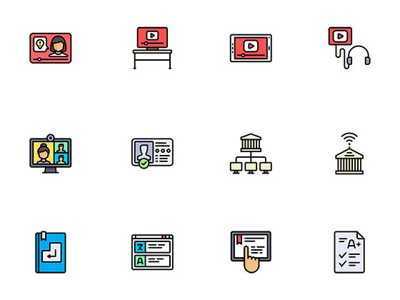 100 枚电子学习元素图标素材之家精选sketch素材
