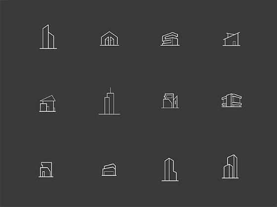 15 枚建筑类线性图标素材之家精选sketch素材