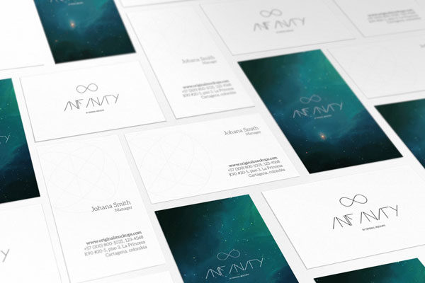 企业名片设计效果图双面展示样机模板 Business Card Mockup 7