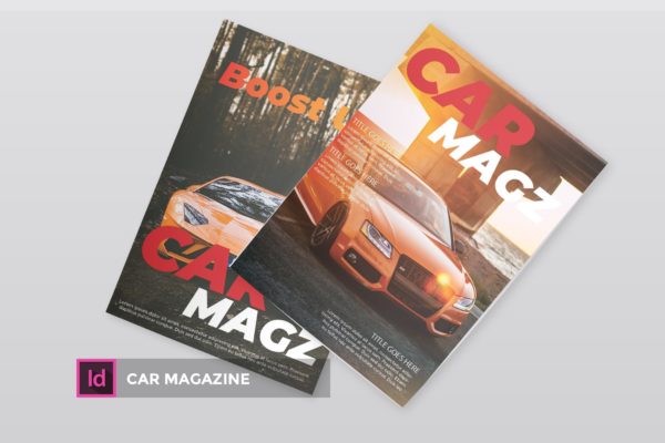 汽车主题素材库精选杂志设计InDesign模板 Car | Magazine Template