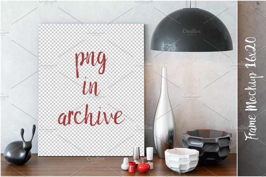 艺术作品画框样机04 Interior Frame Mockup – 04 (1 PSD)插图(2)