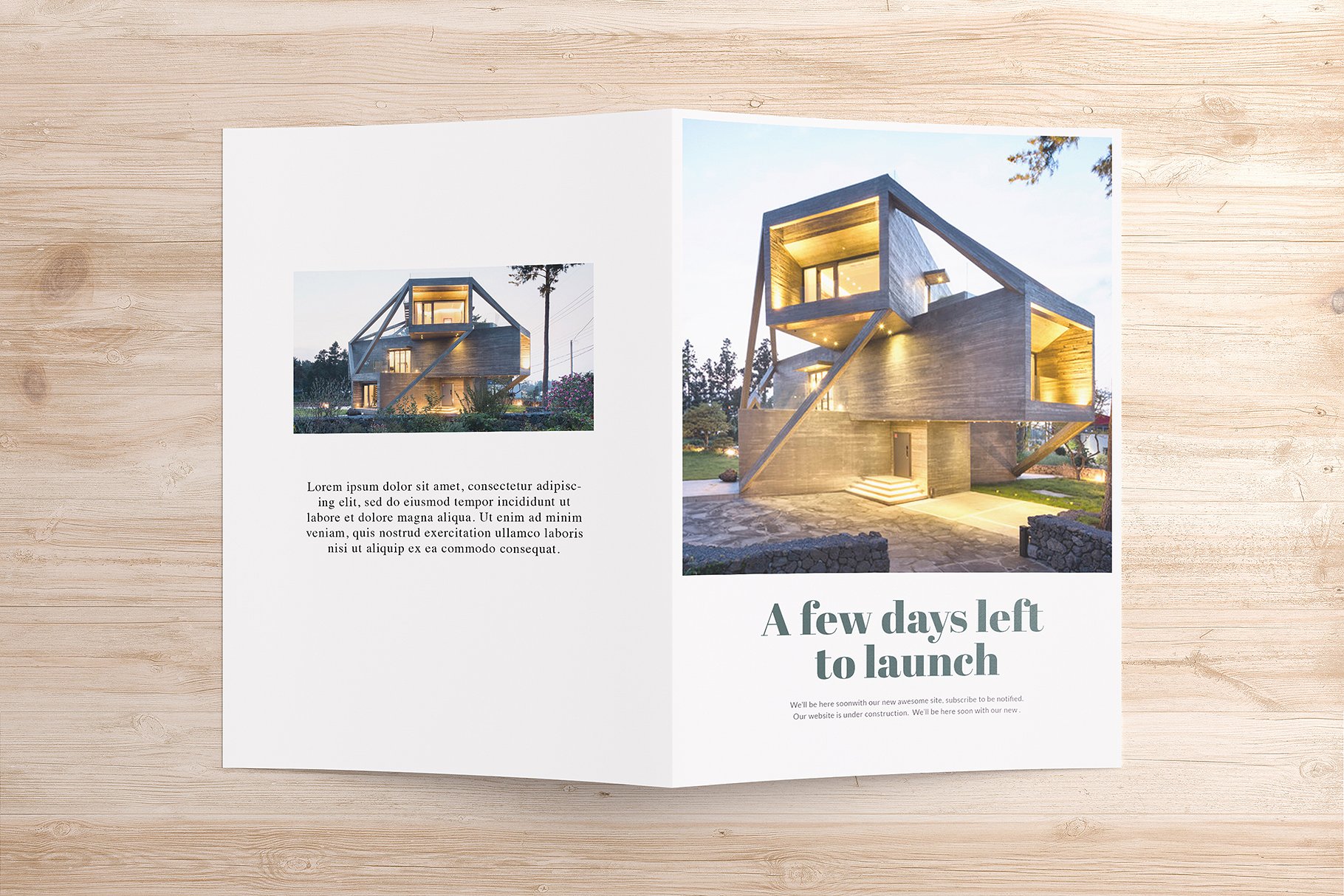 对折小册子样机模板 Half-Fold brochure Mockups插图(4)