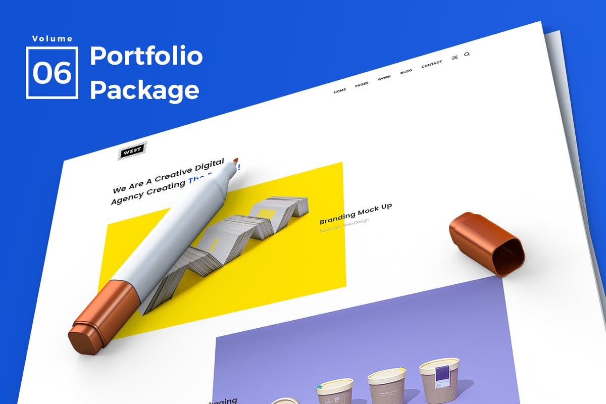 现代极简主义作品集展示网站着陆页设计UI模板V6 Web Portfolio Vol 06插图