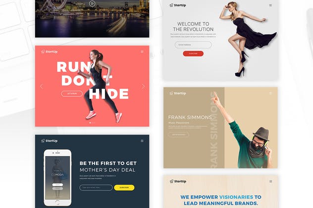 创意互联网项目网站UI模板素材 Startup – UI Kit for Sketch插图(2)