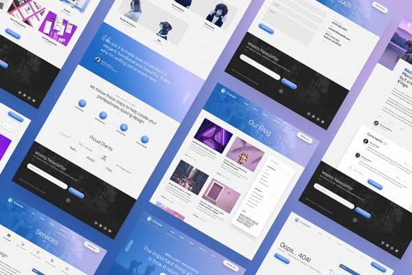 素材库下午茶：高端时尚的创意工作室响应式官网网页UI模板下载[Sketch,PSD,XD]