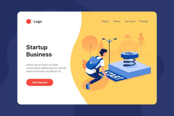 项目启动主题网站设计素材库精选概念插画素材 Startup Business Illustration – Website Header