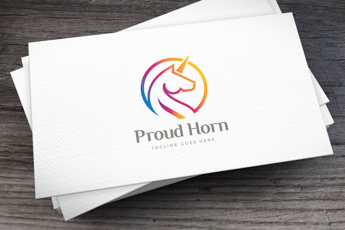 独角兽徽标Logo设计模板 Proud Horse Logo Template插图