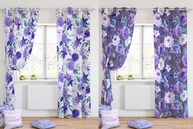 紫罗兰水彩纹理/图案合集 Watercolor Ultra Violet Collection插图(8)