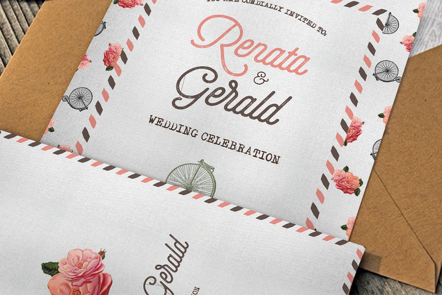 复古怀旧风格旅行婚礼设计物料素材 Vintage Travel Wedding Suite插图(10)