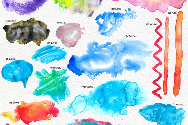 145手工制作水彩纹理套装 Watercolor Textures + BONUS插图(6)