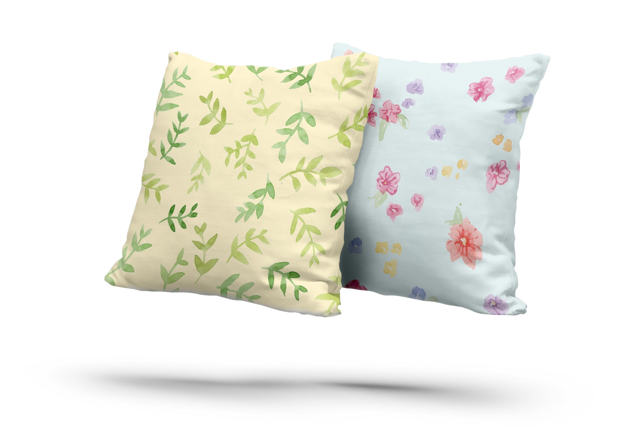 水彩花卉无缝图案背景素材库精选 Delicate Flowers – seamless watercolor pattern set插图(4)