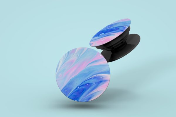 手机便捷支架图案设计素材库精选模板 Phone Grip Popsocket Mockup