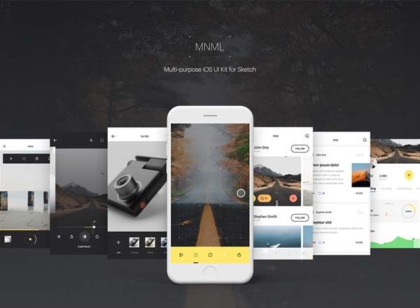 素材库下午茶：sketch打造的极简主义多功能Ui Kits套装下载