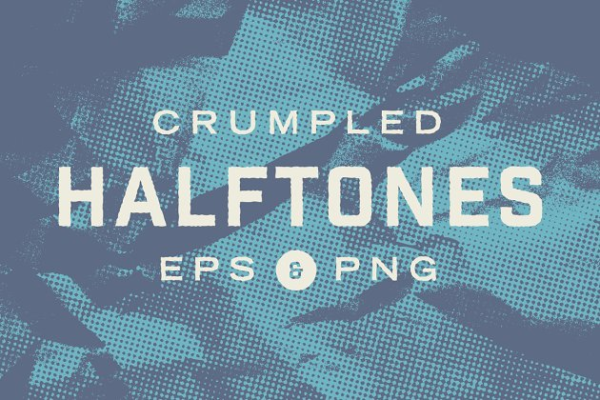 15款半色调皱褶纸张纹理 15 Crumpled Paper Halftone Textures