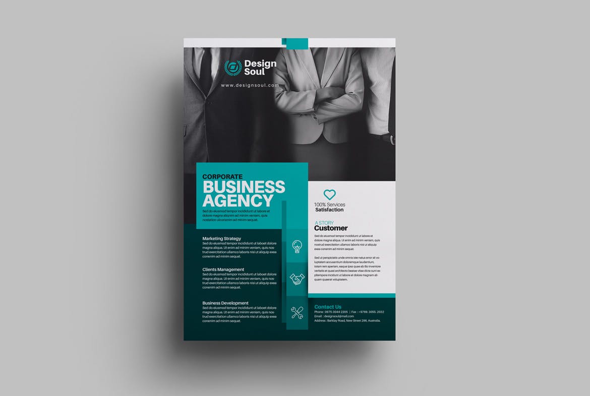 商业解决方案供应商简介传单设计模板 Corporate Flyer插图(1)