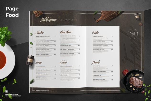 高端西餐餐馆菜单模板 Food Menu插图(2)