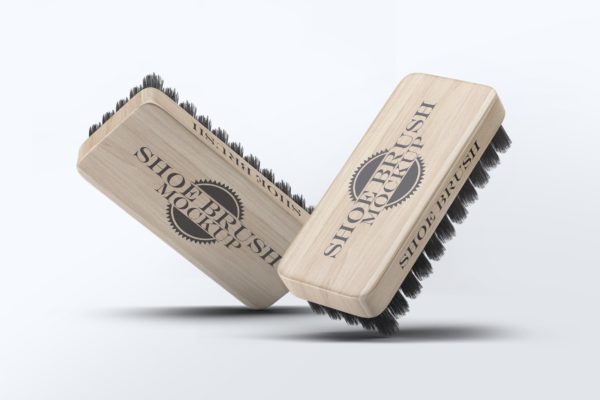 鞋刷品牌Logo设计预览样机模板 Shoe Brush Mock-Up