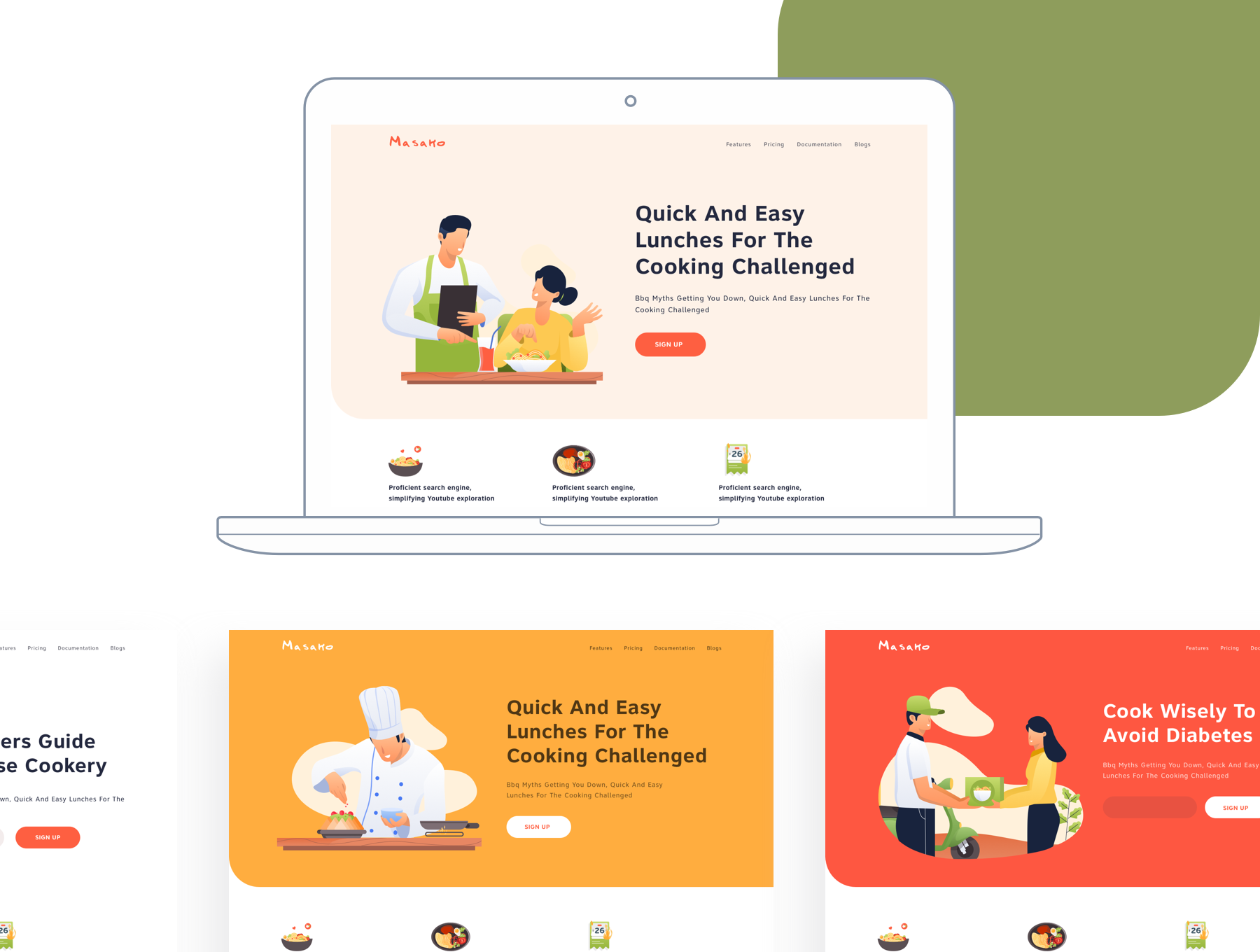 素材库下午茶:餐厅餐饮主题矢量插画套装插图(1)