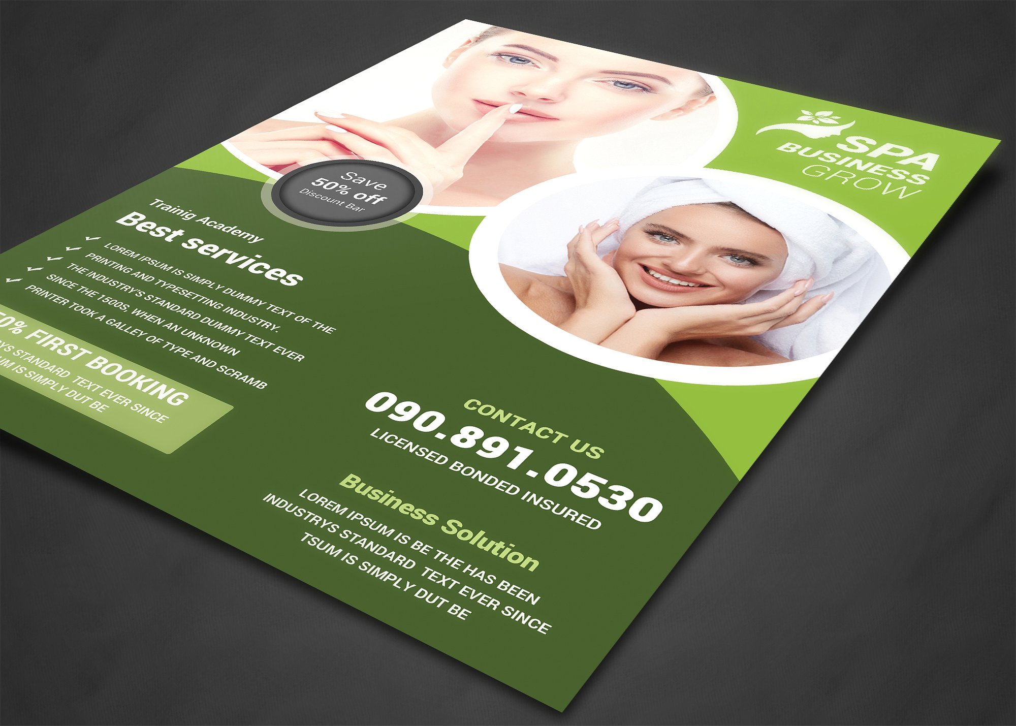 美容护肤品牌宣传海报模板 SPA Beauty Flyer Template插图(1)