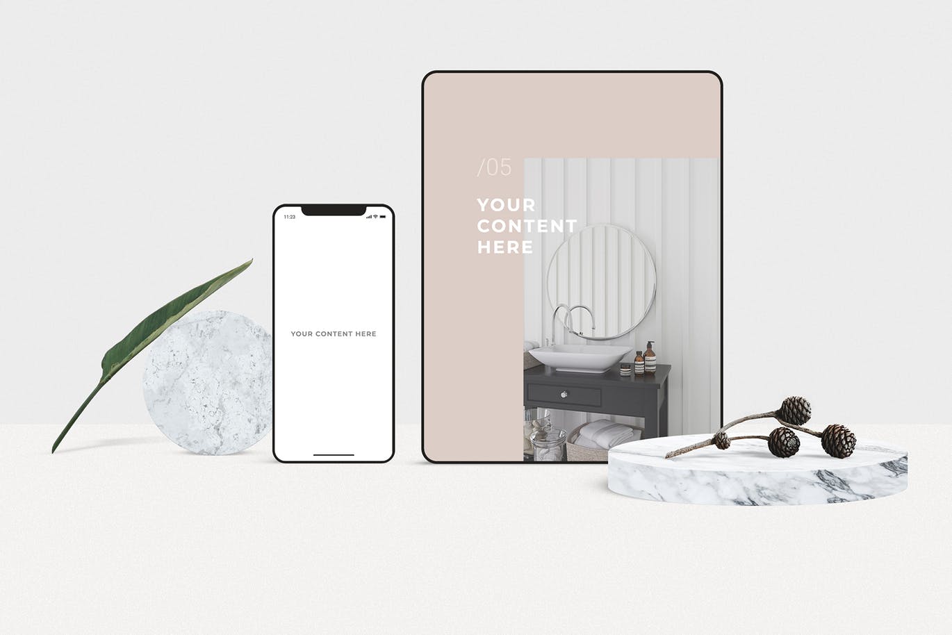 62个预制场景响应式UI设计展示素材库精选样机套装 Minimal Multi Mockup Scene Creator插图(3)