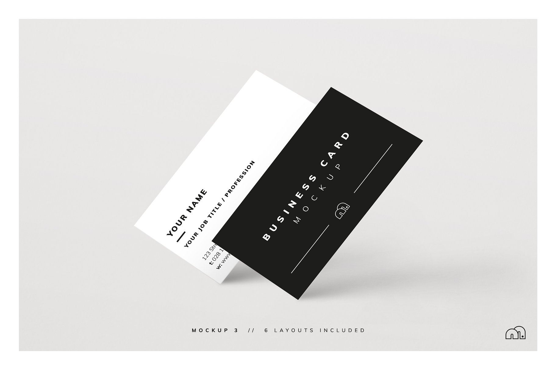 多角度多样式名片样机模板 Business Card Mockup插图(4)