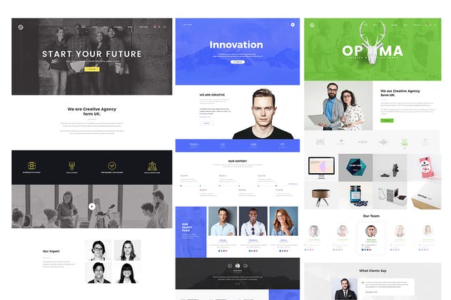 创意多用途网站PSD模板 Optima – Creative Multipurpose PSD Template插图(2)