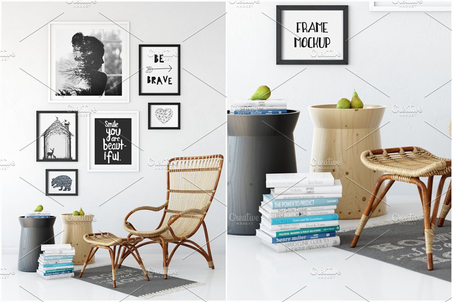 超级相框画框展示样机包 Interior Frame Mockup Bundle Vol 1插图(13)