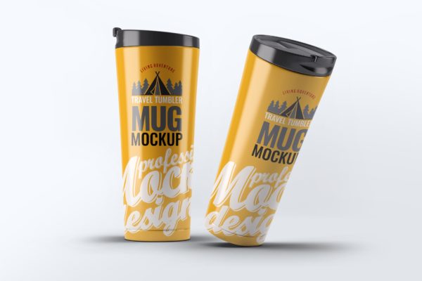 旅行水杯外观设计样机模板 Travel Tumbler Mug Mock-Up