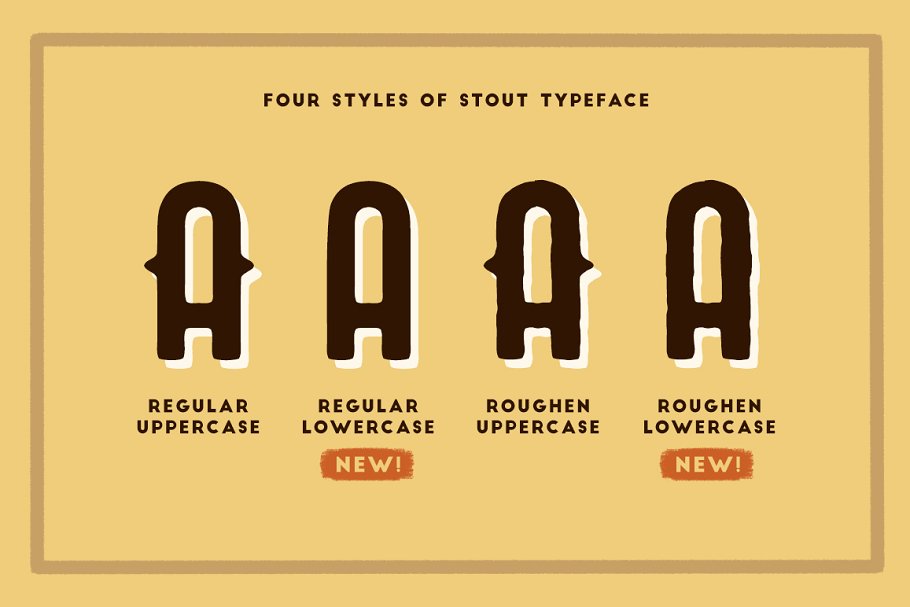 复古英文字体+50矢量对象 STOUT • New Version!插图(1)