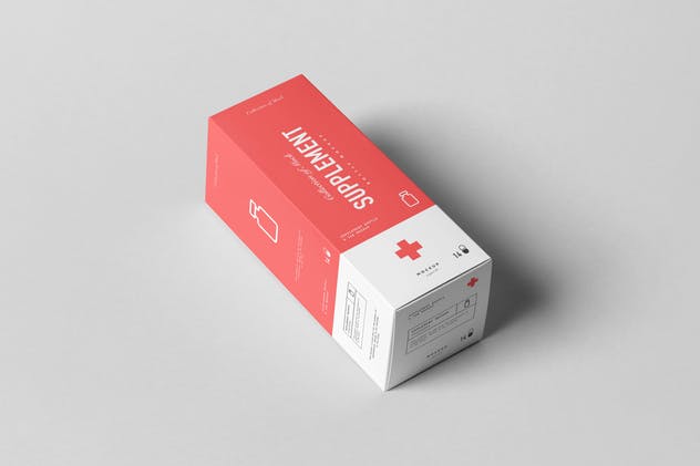 药物保健品瓶子&盒子样机模板v1 Supplement Bottle & Box Mock-up 1插图(6)
