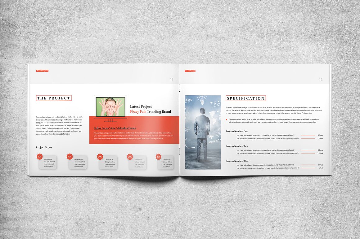 A4尺寸高端时尚的商务提案画册楼书杂志手册设计模板插图(6)