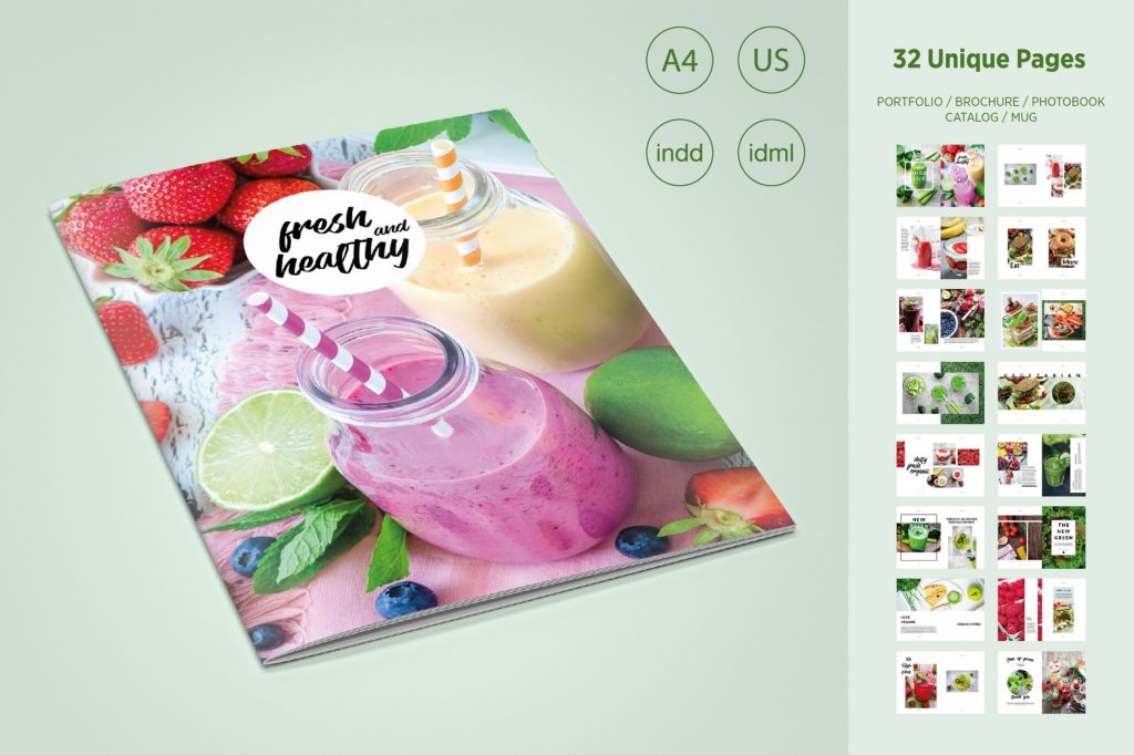 一款漂亮的美食画册模版下载[indd]插图