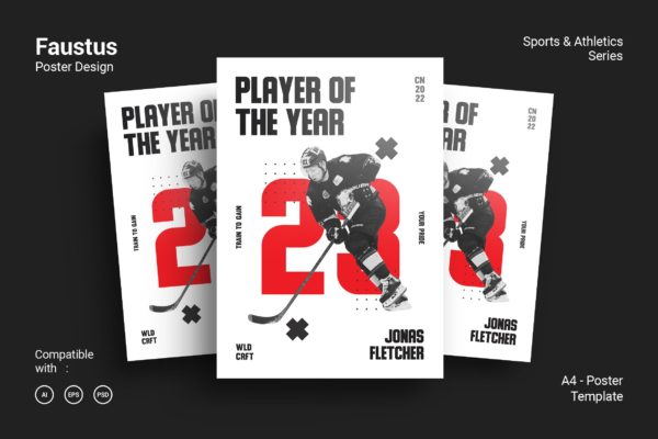 冰棍球运动海报PSD素材素材库精选模板 Faustus Poster Design
