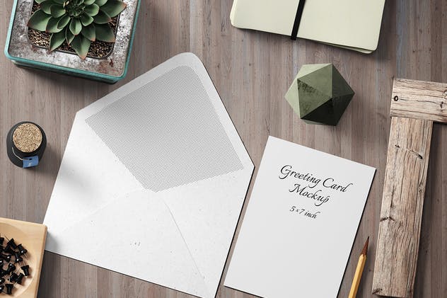 明信片/贺卡样机模板v1 5×7 Postcard / Greeting Card Mockup Set 1插图(3)