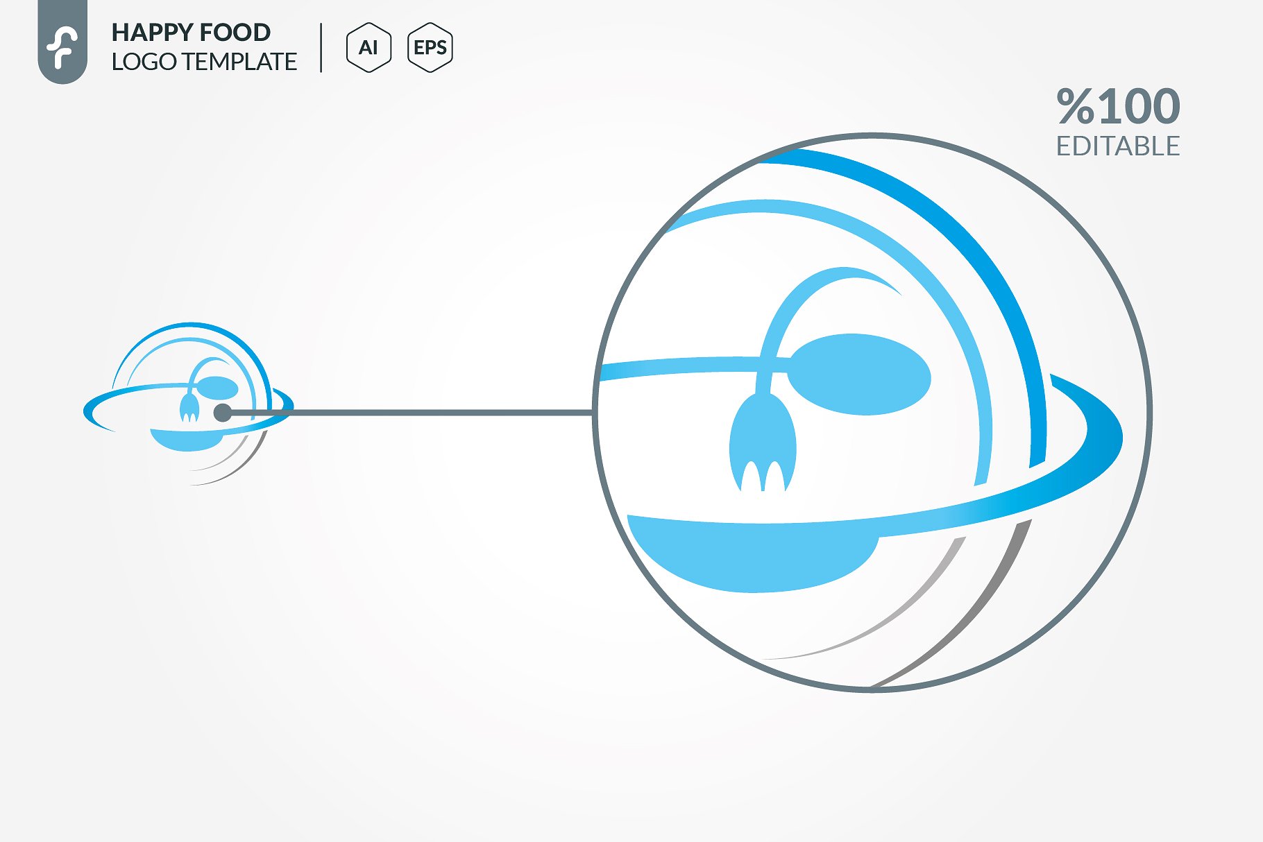 快乐用餐食品主题 Logo 模板 Happy Food Logo插图(2)