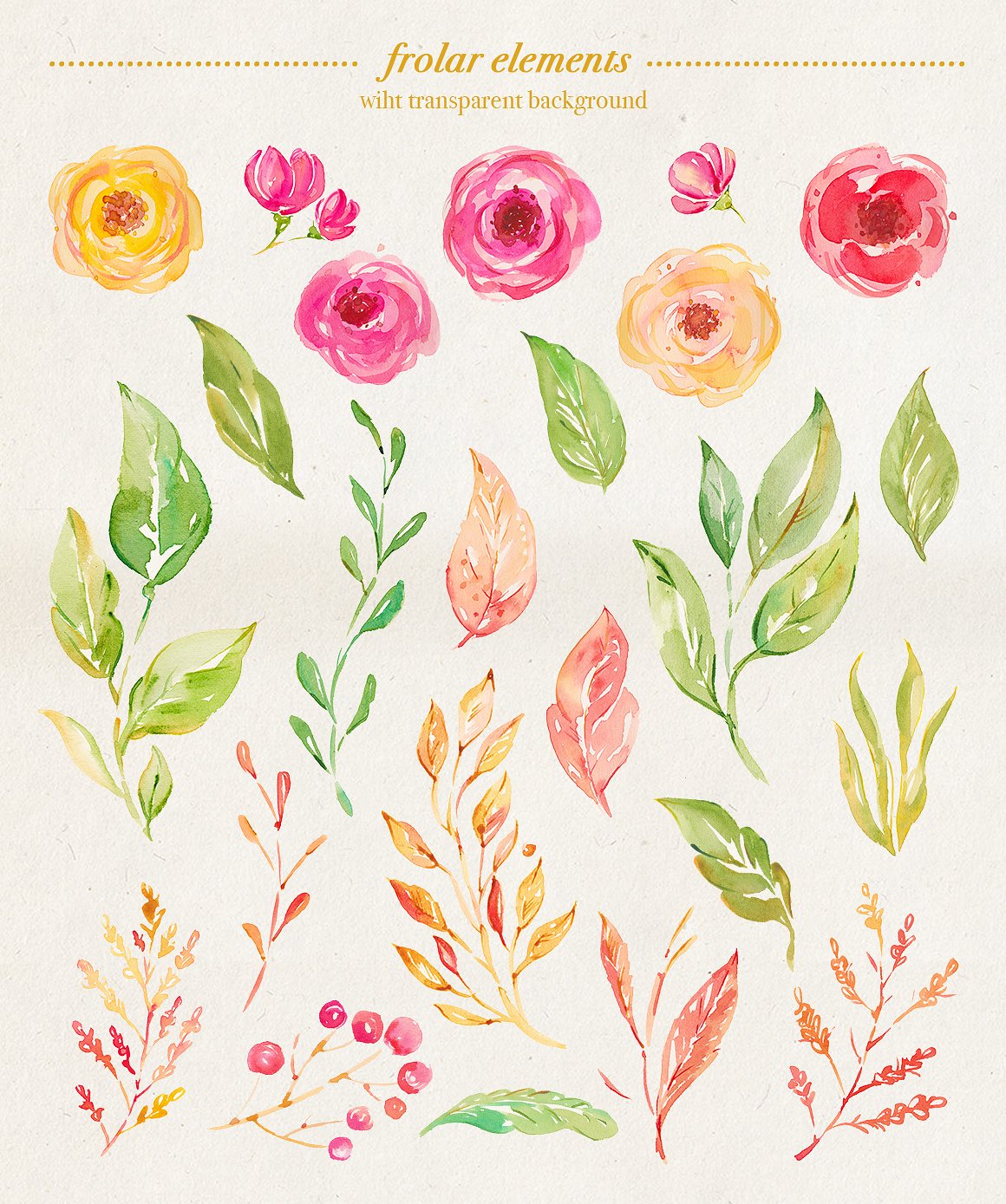 波西米亚风手绘水彩插画 Boho watercolor set插图(6)