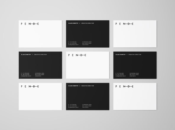 企业名片设计等距网格效果图样机 Uniform Overhead Business Cards Mockup