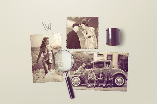 复古残旧相框样机 Vintage Photo Mockups插图(1)