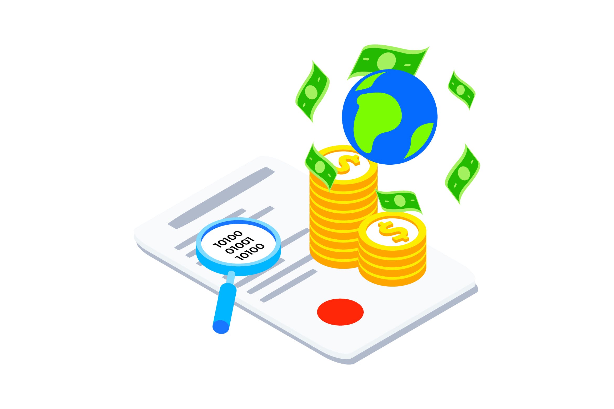 区块链技术智能合约概念插画素材v7 Smart Contract on Blockchain Isometric 7 – TU插图