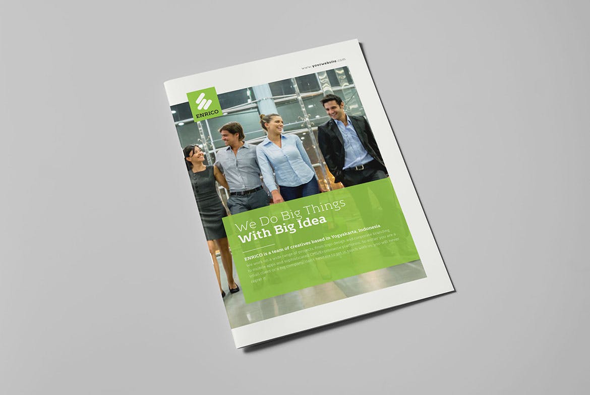 企业/公司介绍对折页宣传单设计模板 Enrico Business Bifold插图(1)