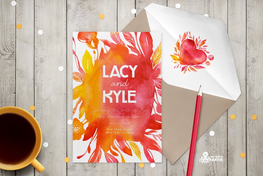 水彩花卉背景剪贴画 Floral Watercolor Backgrounds插图(2)